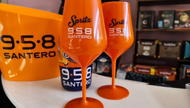 Spritz Santero 958 da 75cl con due Calici in ABS